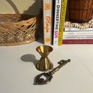 Brass bar accessories- bottle opener and jigger/shot